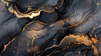 Luxury abstract fluid art painting in alcohol ink technique_077