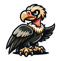 Obraz premium Cinereous Vulture mascot vector illustration on white background