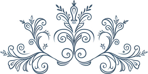 Obraz premium Abstract floral design transparent. Black and white floral Transparent. Floral frame with ornament