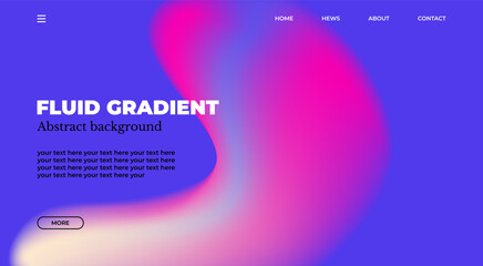 Modern web page template with smooth gradient background featuring blurred shapes and space for text. Blend of pink, blue, and black hues creates wavy, liquid-like gradient effect.