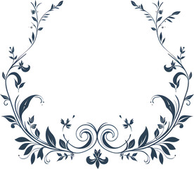 Abstract floral design transparent. Black and white floral Transparent. Floral frame with ornament