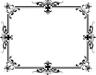 Frame with ornament pattern transparent