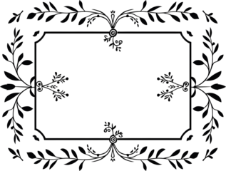 Frame with ornament pattern transparent