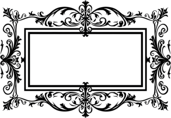 Frame with ornament pattern transparent