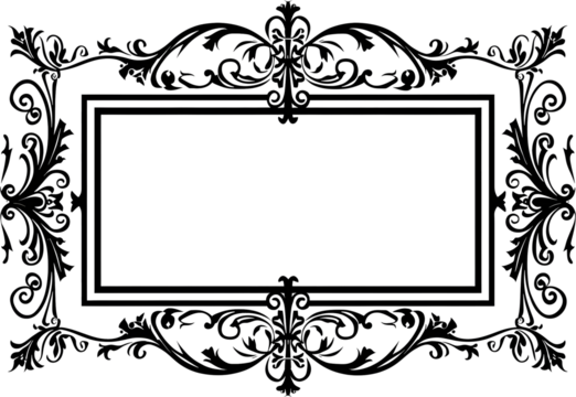 Frame with ornament pattern transparent