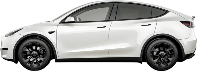 White car isolated on white Transparent background.