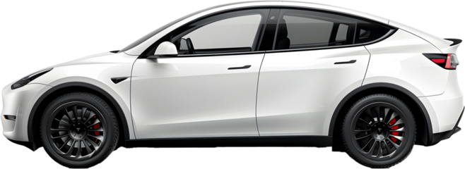 White car isolated on white Transparent background.