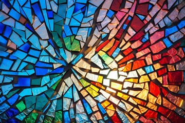 Colorful stained glass mosaic pattern