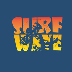 surf wave summer beach typography ocean graphic tee