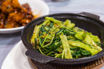 Stir Fried Water Spinach dish