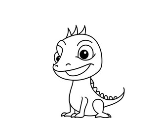 cartoon dinosaur on white background