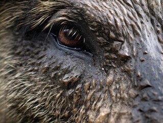 close-up of a porcupine eye