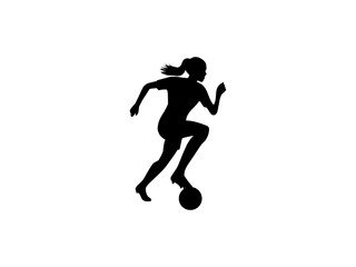 soccer girl icon. soccer girl silhouette. good use for symbols, logos, mascots, icons, signs, web, or any design you want.