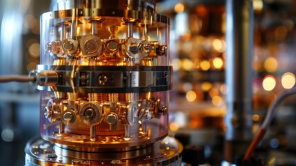 the quantum computer's core, showcasing its intricate design