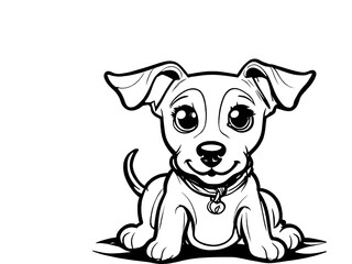 Fototapeta premium Illustration of a dog art design on white background