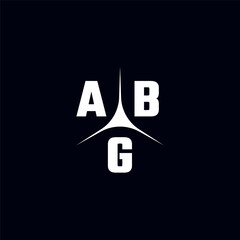 ABG letter logo. ABG logo. ABG letter. Initial ABG letter logo with trinity mark. Initials ABG typography for business, technology, and real estate brands.