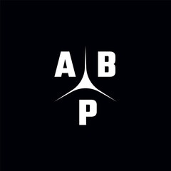 ABP letter logo. ABP logo. ABP letter. Initial ABP letter logo with trinity mark. Initials ABP typography for business, technology, and real estate brands.