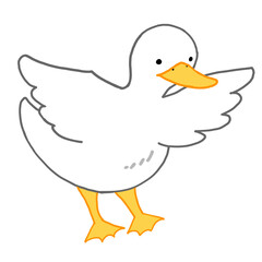 羽を広げるアヒルのイラスト