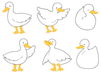 アヒルのイラストセット