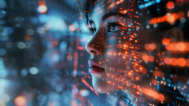 journey through the digital realm, where the lines between human consciousness and AI . human consciousness and artificial intelligence intersect.

