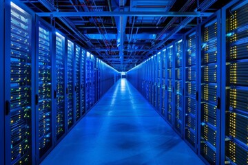 Obraz premium Technologydriven data centers monitoring global markets