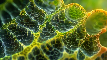 The beauty of photosynthesis in plants shown through a microscopic view