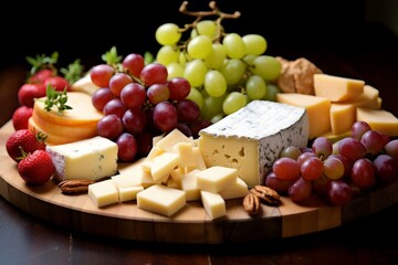 Delicious cheese and fruit platter
