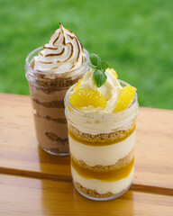 vanilla cream with chocolate