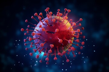 Detailed 3D illustration of a coronavirus particle