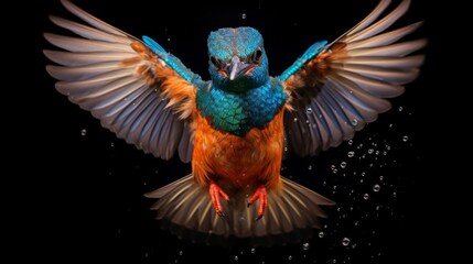 Fototapeta premium Vibrant hummingbird with wings spread
