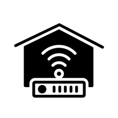 Vector solid black icon for House network