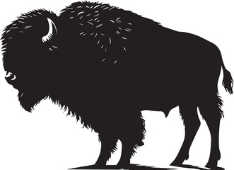 American Bison silhouette. Bison buffalo vector illustration.