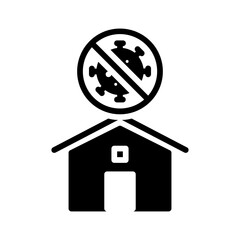 Vector solid black icon for Virus removal