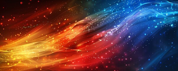 Naklejka premium Abstract representation of an American election focusing on democracy, with vivid colors conveying the emotion of freedom and choice