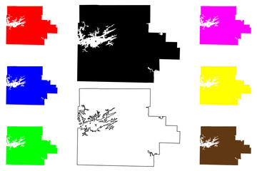 Garland County, Arkansas (U.S. county, United States of America,USA, U.S., US) map vector illustration, scribble sketch Garland map