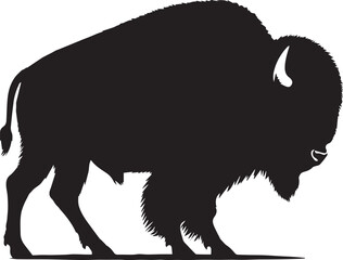 American Bison silhouette. Bison buffalo vector illustration.