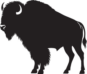 American Bison silhouette. Bison buffalo vector illustration.