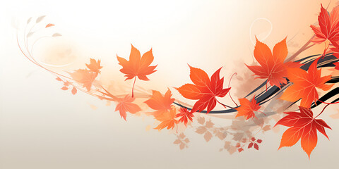 Fall leaves of orange colour seasonal isolated on white background
