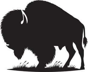 American Bison silhouette. Bison buffalo vector illustration.