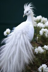 Elegant white bird with striking feathers