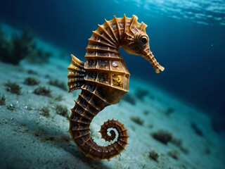 seahorse in deep sea