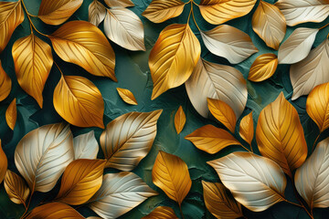 Background with leaves. Created with Ai