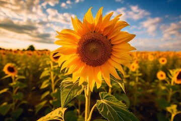 Obraz premium Vibrant sunflower in a field