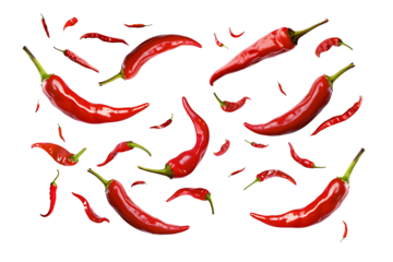 Flying pepper isolated on cutout