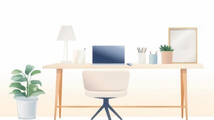 Fototapeta premium minimalist home office design with clean lines