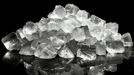 Obraz premium Shadowed Shardscape: Crystal Meth Heap on Black