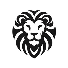 simple lion head monochrome logo no text transparent