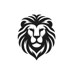 simple lion head monochrome logo no text transparent