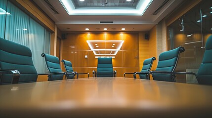 Spacious and modern conference room awaiting creative minds - Ideal for corporate meetings and brainstorming sessions