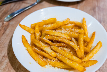 French fries on the plate